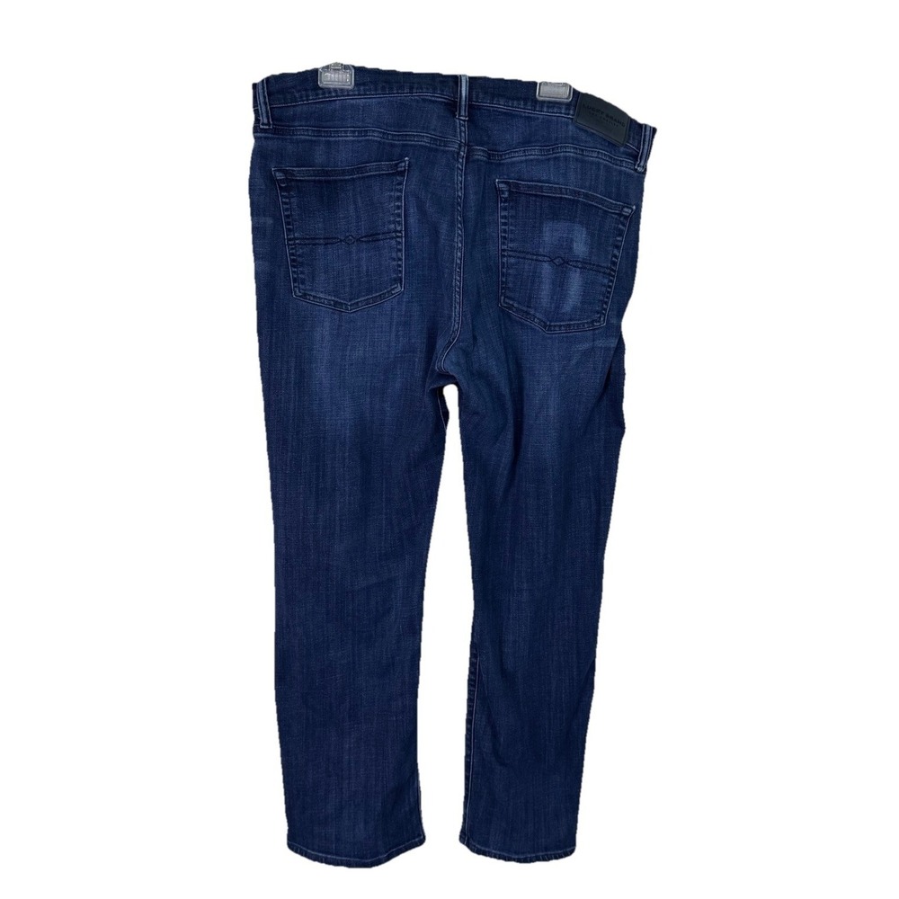 Lucky Brand Mens Jeans 40x29 Straight Denim Dark Crosshatch Pattern tag 38x30 - Picture 2 of 11